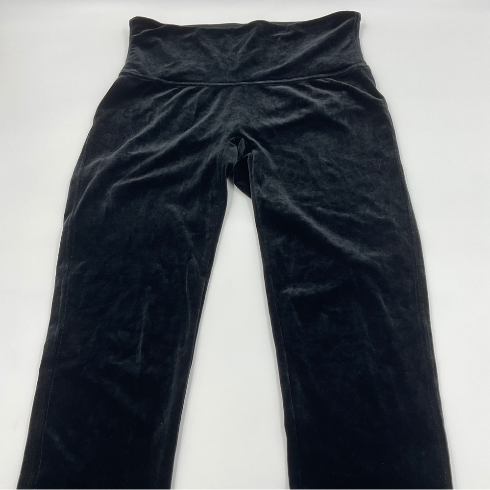 Spanx EUC Shiny Velvet High Waisted Leggings Black L Bodycon Holiday Shapewear - Picture 7 of 16